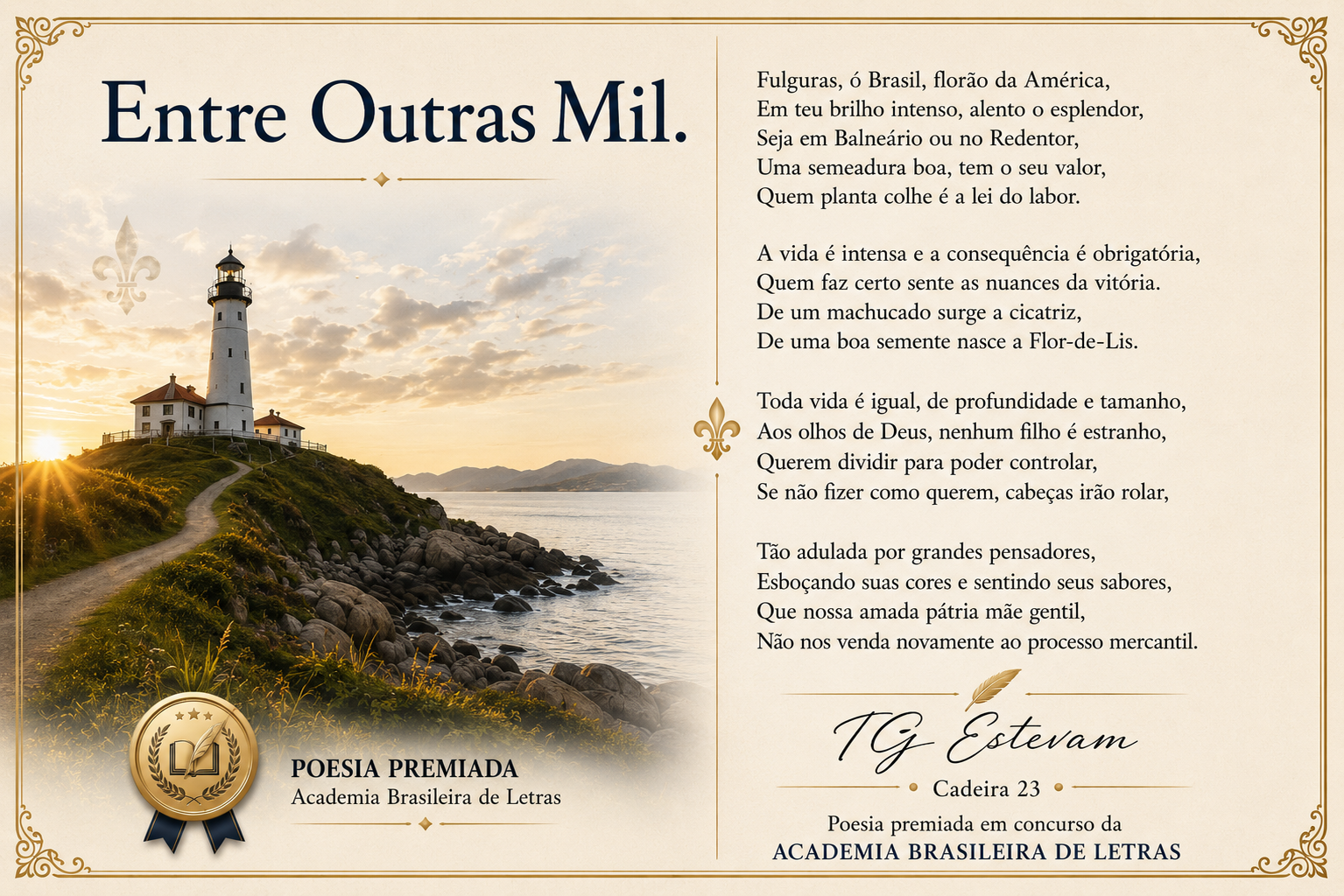 Entre Outras Mil — poesia de TG Estevam