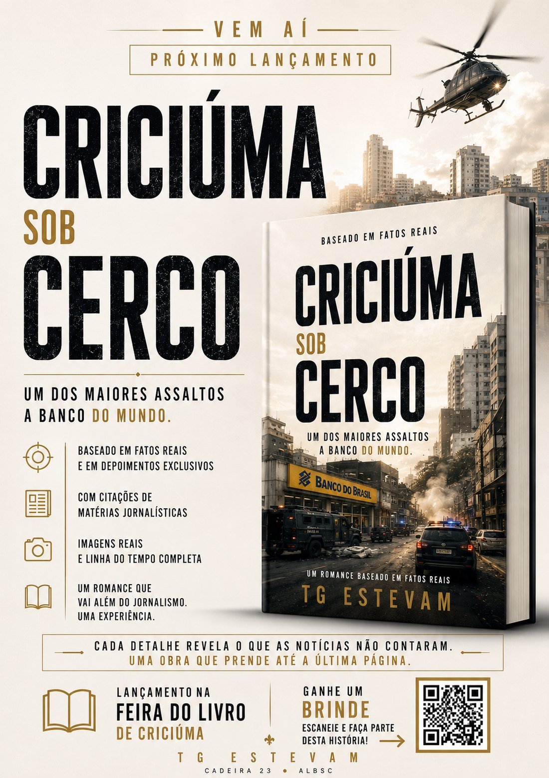 Criciúma Sob Cerco — romance de TG Estevam, em breve